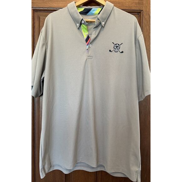 Chuco Golf Men's Executive III Performance Solid Polo Shirt Ash Grey GUC XXL 2XL - Picture 1 of 7